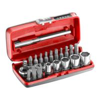r1pico Facom 23-Piece Metric 1/4 in Standard Socket/Bit Set with Ratchet, 6 point
