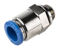 qs-g18-8 Festo QS Series Straight Threaded Adaptor, G 1/8 Male to Push In 8 mm, Threaded-to-Tube Connection Style, 186098
