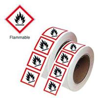 182-029 RS PRO Black, Red, White Vinyl Polyester Safety Labels 21mm x 21mm