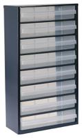 137416 Raaco 8 Drawer Storage Unit, Steel, 552mm x 306mm x 150mm, Blue