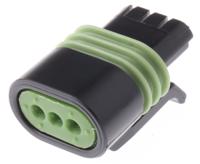 12162182 Delphi, Metri-Pack 150.2 Pull-To-Seat Automotive Connector Socket Black Cable Mount 3 Way, Crimp Termination