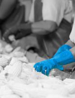 91-m Polyco Healthline Blue Nitrile Disposable Gloves, Size M, 24 per Pack
