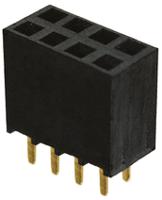 ssw-104-01-g-d Samtec SSW Series Straight Through Hole Mount PCB Socket, 8-Contact, 2-Row, 2.54mm Pitch, Solder Termination