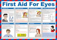 787-3732 First Aid for Eyes Treatment Guidance Safety Poster, Semi Rigid Laminate, English, 420 mm, 590mm