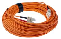 738-8506 RS PRO SC to SC Duplex Multi Mode OM1 Fibre Optic Cable, 62.5/125μm, Orange, 25m