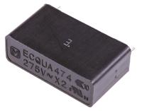 ecquaaf474ma Panasonic ECQUA Polypropylene Film Capacitor, 275V ac, ±20%, 470nF, Through Hole