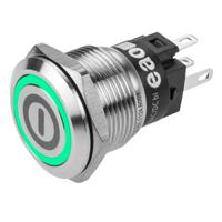 82-51512134b001 EAO 82 Series Illuminated Push Button Switch, Latching, Panel Mount, 19mm Cutout, SPDT, Green LED, 240V, IP65, IP67