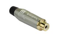 acjr-sbk Amphenol Industrial Satin Gold Cable Mount RCA Socket, Gold, 10A