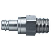 27sbak21mpn Legris Nickel Plated Brass Male Pneumatic Quick Connect Coupling, BSPT 1/2 in Male Male Thread