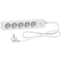 st9351w Schneider Electric French 2P 5 Gang Trailing Socket, 1.5m Cable, 16A, 250 V