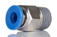 916-0716 RS PRO Straight Threaded Adaptor, R 1/4 to Push In 6 mm, Threaded-to-Tube Connection Style