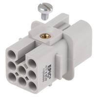 11253500 EPIC Heavy Duty Power Connector Insert, 10A, Female, H-D Series, 8 Contacts
