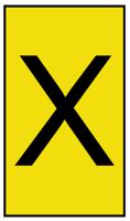 901-10475 HellermannTyton Ovalgrip Slide On Cable Markers, Black on Yellow, Pre-printed "X", 2.5 → 6mm Cable,