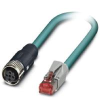 1407384 Phoenix Contact, 1m Cat5, Blue M12 to Female RJ45 Male, Shielded Shielded, Terminated