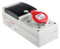 6321617-r Scame, DOMINO IP44 Red Wall Mount 3P + N + E RCD Industrial Power Connector Socket, Rated At 16A, 415 V