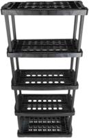 838-6563 RS PRO Black 5 Shelf PP Shelving Unit, 1760mm x 790mm, 390mm, 40kg Load
