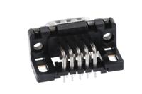 09651227801 HARTING 9 Way Right Angle Through Hole D-sub Connector Plug, 2.74mm Pitch, with M3 Threaded Inserts