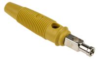 930727103 Hirschmann Test & Measurement Yellow Male Banana Plug, 4 mm Connector, Solder Termination, 30A, 30 V ac, 60V dc, Nickel