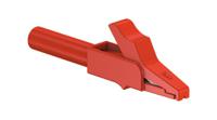 240157-22 Staubli Crocodile Clip Crocodile Clip Connection, Brass Contact, 15A, Red