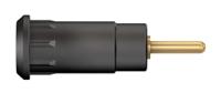 659193-21 Staubli Black Female Banana Socket, 2mm Connector, Press Fit Termination, 10A, 600V, Gold Plating