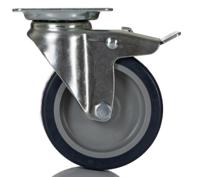 1477pao075p40 Tente Braked Swivel Castor Wheel, 60kg Capacity, 75mm Wheel