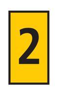 561-03624-wic3-2-pa66-ye HellermannTyton WIC Snap On Clip On Cable Marker, Yellow, Pre-printed "2", 4.3 → 5.3mm Cable, 561-03624