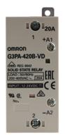 g3pa-420b-vd-dc12-24 Omron G3PA Series Solid State Relay, 20 A Load, DIN Rail Mount, 440 V Load, 30 V Control