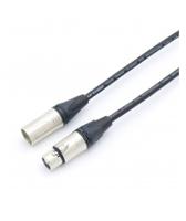 101065001 Van Damme Male 3 Pin XLR to Female 3 Pin XLR  Cable, Black, 3m