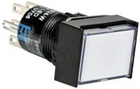 al6h-a24-w Idec Illuminated Push Button Switch, Latching, Panel Mount, DPDT, White LED, 250V, IP40