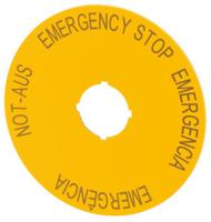 216466-m22-xak2 Eaton Emergency Stop Label for Use with Pushbuttons, Emergencia - Emergência - Emergency Stop - Not-Aus