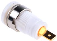 972355107 Hirschmann Test & Measurement White Female Banana Socket, 4 mm Connector, Tab Termination, 25A, 1000V ac/dc, Gold
