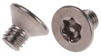 621-2530 RS PRO Plain Flat Stainless Steel Tamper Proof Security Screw, M4 x 6mm