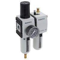 r412007309 EMERSON – AVENTICS G 1/2 Filter Regulator Lubricator, Automatic Drain, 5μm Filtration Size - With Pressure Gauge