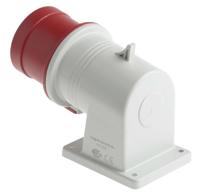 2423297 Scame IP44 Red Wall Mount 3P + N + E Right Angle Industrial Power Plug, Rated At 32A, 415 V