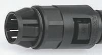al16km20a Adaptaflex Push In Coupler, Conduit Fitting, 16mm Nominal Size, M20, Nylon 66, Black IP66 rating