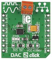 mikroe-1918 MikroElektronika MIKROE-1918 DAC 2 Click Add On Board Signal Conversion Development Kit