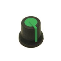 302-688 RS PRO 16.2mm Black Potentiometer Knob for 6mm Shaft Splined