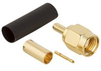 132114 Amphenol RF, Plug Cable Mount SMA Connector, 50Ω, Crimp Termination, Straight Body