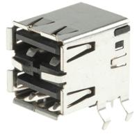 5787745-2 TE Connectivity Right Angle, Through Hole, Socket- Dual Port Type A 2.0 USB Connector