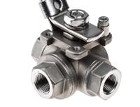 499-1871 RS PRO Stainless Steel L Port, 3 Way, Ball Valve, Threaded, BSPP 3/8in, 68bar Operating Pressure