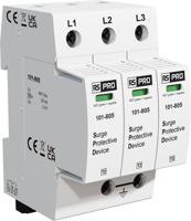 101-805 RS PRO Three Phase Industrial Surge Protector, 50kA, 2kV, DIN Rail Mount