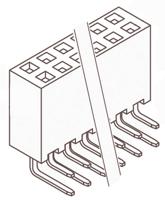 ssw-103-02-g-d-ra Samtec SSW Series Right Angle Through Hole Mount PCB Socket, 6-Contact, 2-Row, 2.54mm Pitch, Solder Termination
