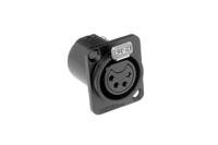 ac4fdzb Amphenol Industrial Chassis Mount XLR Connector, Female, IP40, 133 V, 4 Way, Silver Plating