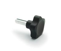 166154 Elesa  Black Polyamide Based Technopolymer Star Knob Knob, M6, Threaded Mount