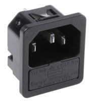 62004310 Schurter C14 Snap-In IEC Connector Male, 10A, 250 V
