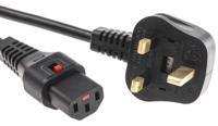 il13-uk1-h05-3100-200 Schaffner IEC C13 Socket to Type G UK Plug Power Cord, 2m