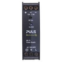 ml15121 PULS MiniLine MLY Switched Mode DIN Rail Power Supply, 100 → 240V ac ac Input, 12V dc dc Output, 1.3A Output, 15W