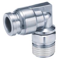 kqg2l12-03s SMC KQG2 Series Elbow Threaded Adaptor, R 3/8 Male to Push In 12 mm, Threaded-to-Tube Connection Style