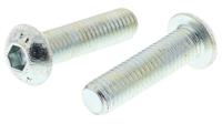 822-9199 RS PRO Bright Zinc Plated Steel Hex Socket Button Screw, ISO 7380, M8 x 30mm