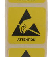 125-2362 RS PRO Yellow Paper ESD Label, Attention-Text 25 mm x 25mm